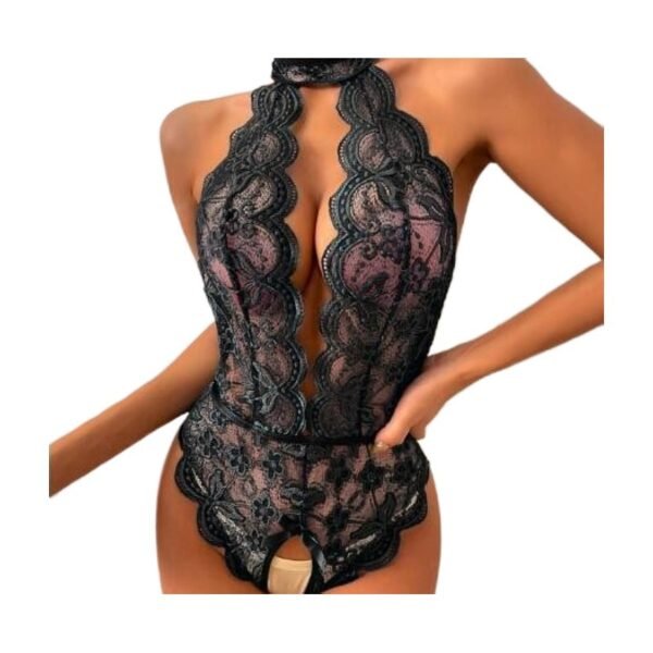 Teddy Erotic Lingerie For Women Lace Open Bra Crotchless Sleepwear Sexy Underwear Plus Size Transparent Bra Bodysuit Sex Clothes (Copy)