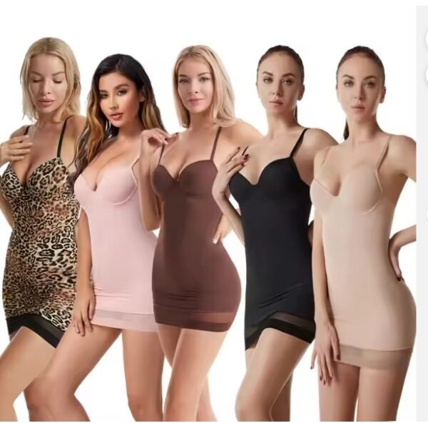 New European Body Shaping Bodysuit Jumpsuit with Tight Fit Bra and Chest Support Slimming Base and Breathable Skirt