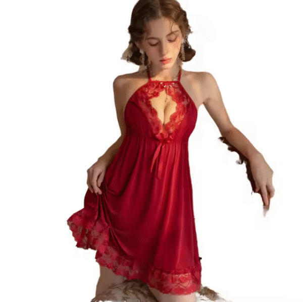 Summer Limited Time Promotion September Events Fun Lingerie New Solid Color Sling Dress Sexy Nightwear Pajamas